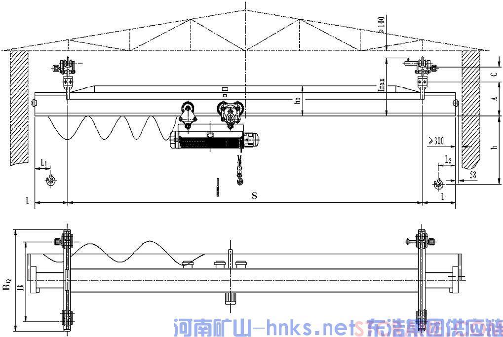 LX型电动单梁悬挂起重机(图2)